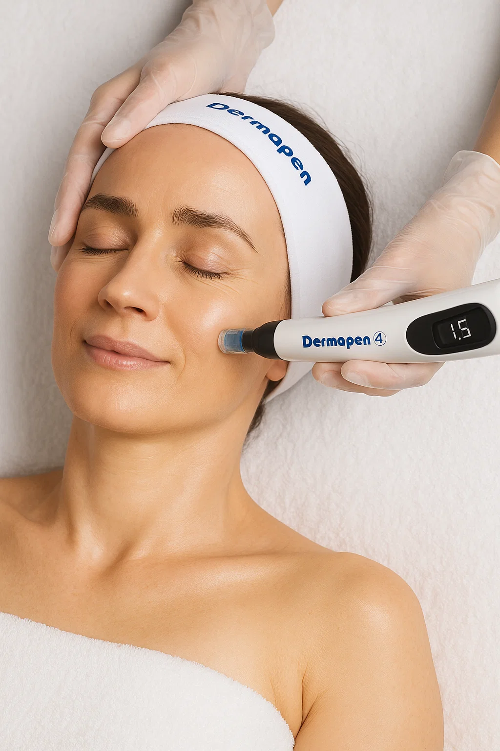 Hudterapeut i Stockholm ger en Dermapen-behandling